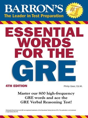 cover image of Essential Words for the GRE